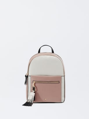 Backpack With Pendant, Beige, hi-res