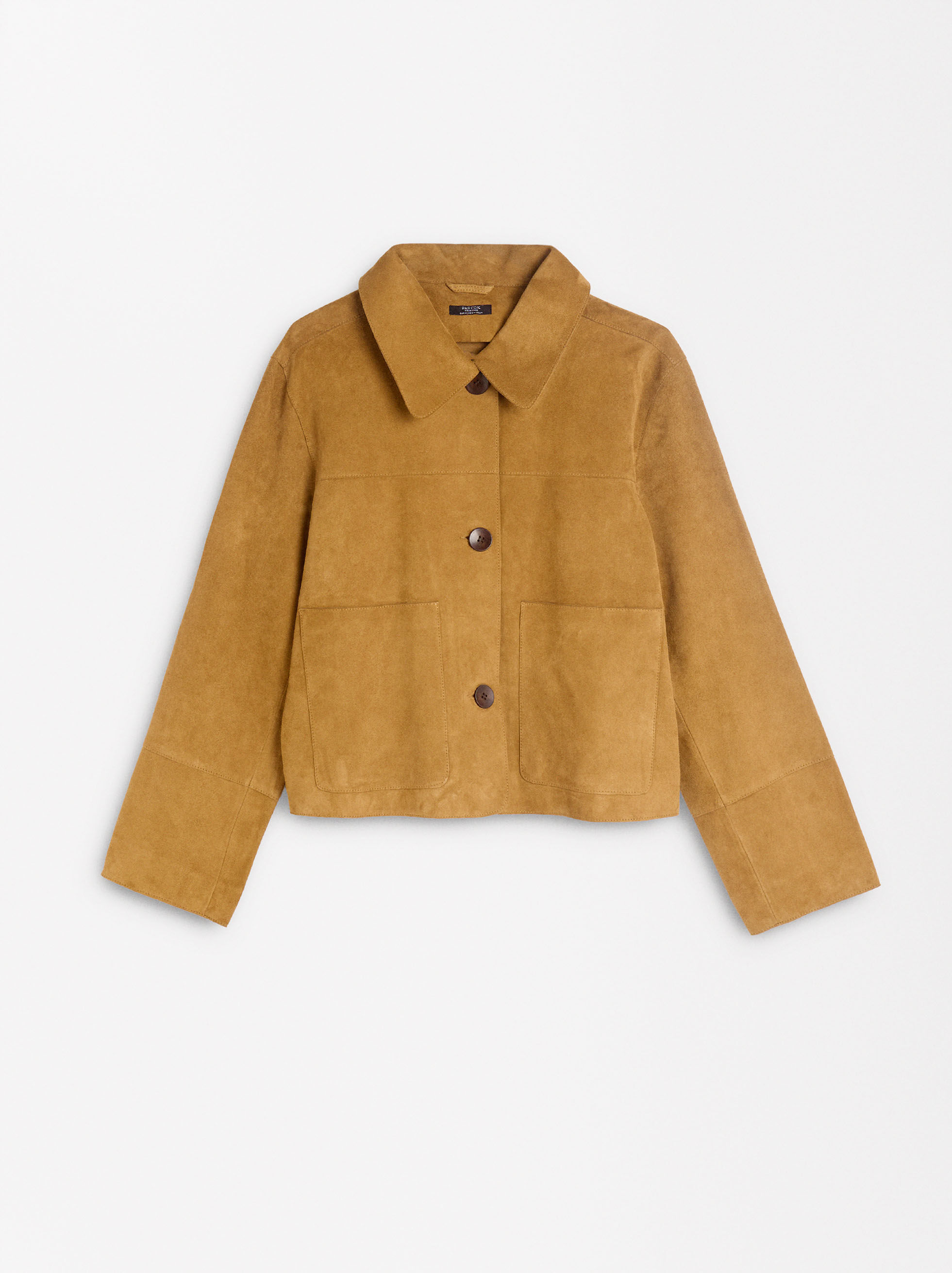 Chaqueta De Piel Con Botones Marron Parfois