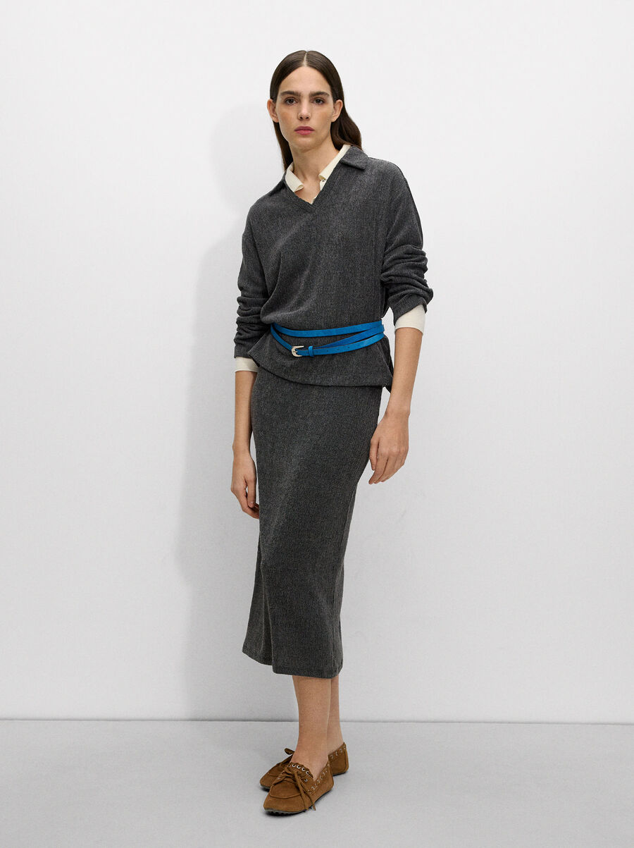 Long textured skirt