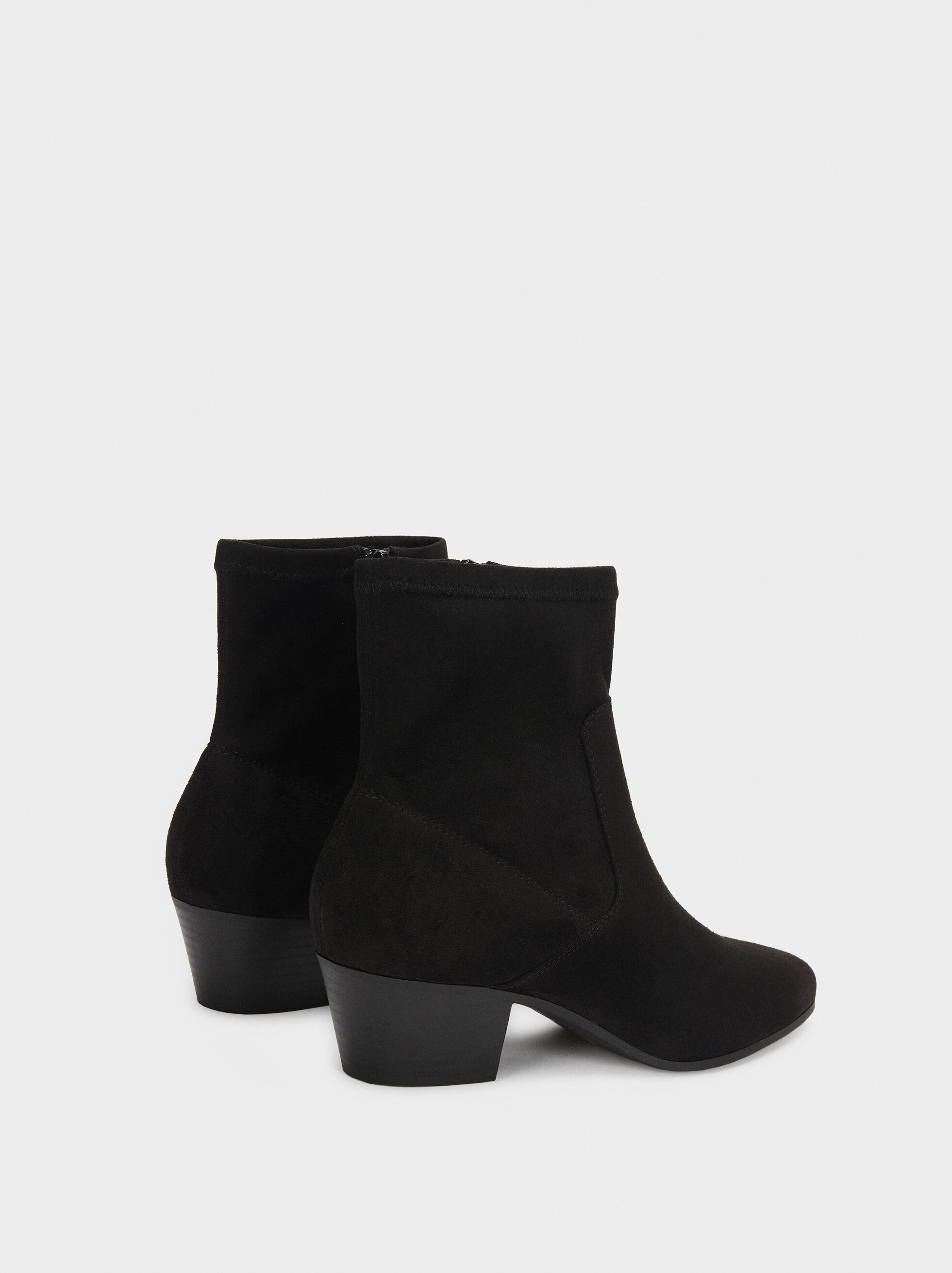 heeled stretch ankle boots