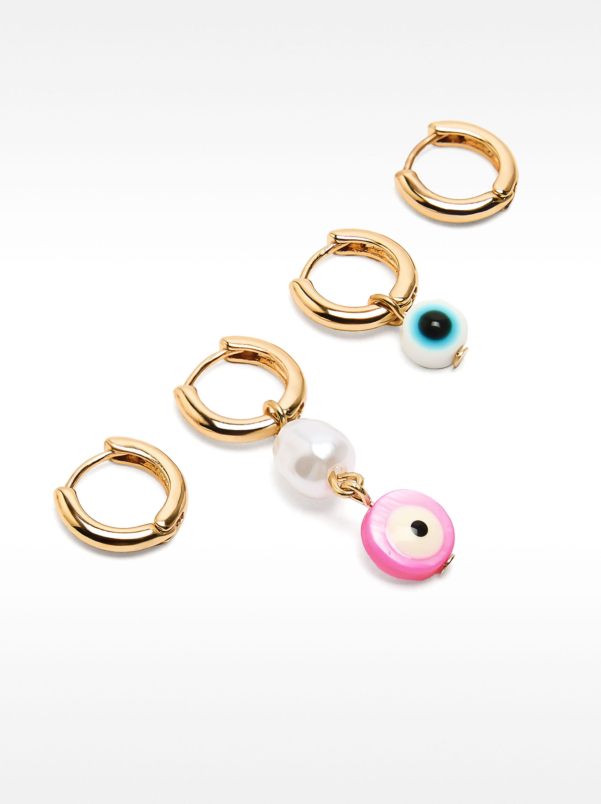 Set de pendientes de aro ojos image number 0.0