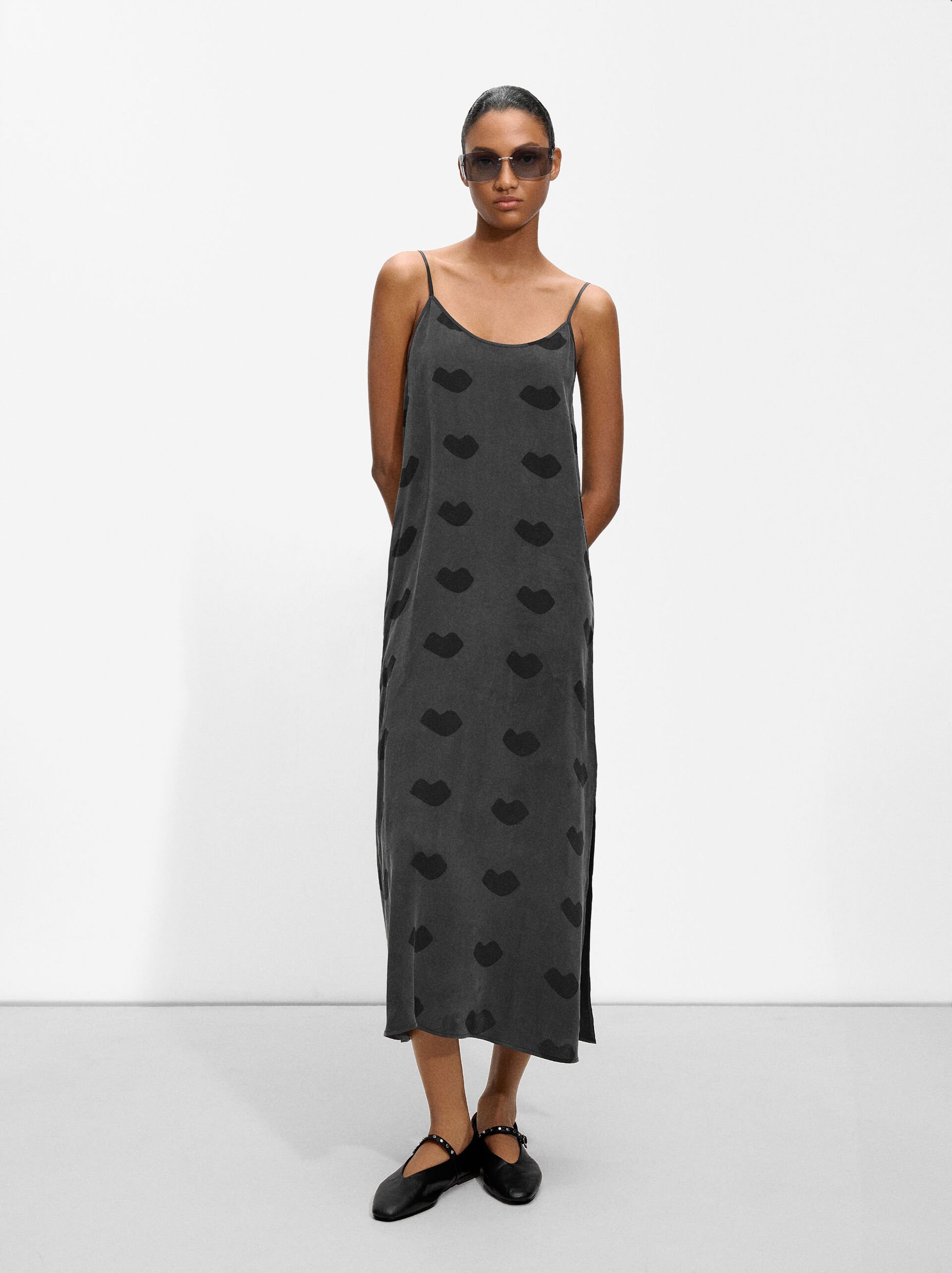 Langes Kleid mit Print image number 0.0