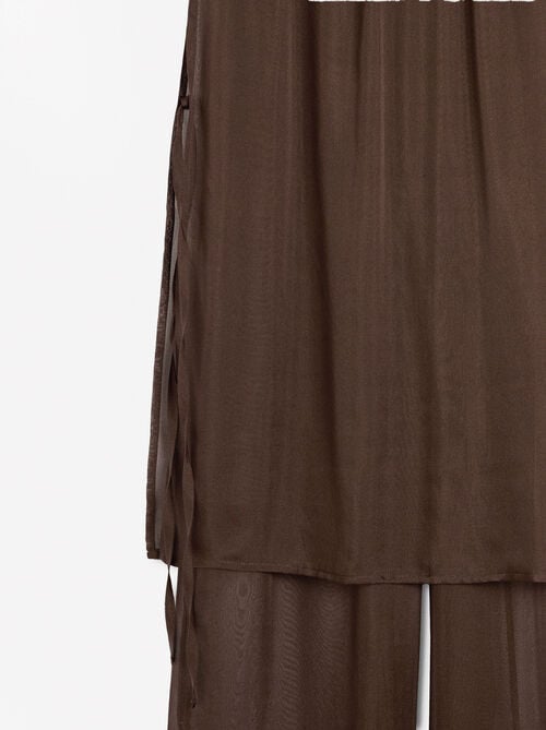 Pantalón 100% seda cintura elástica