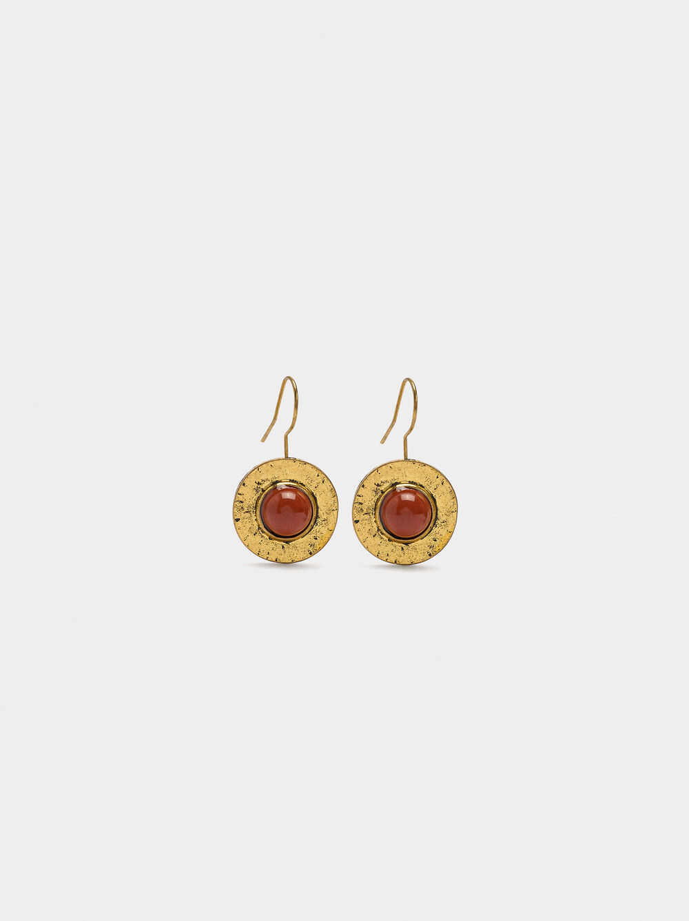 Boucles d'oreilles rondes avec pierre