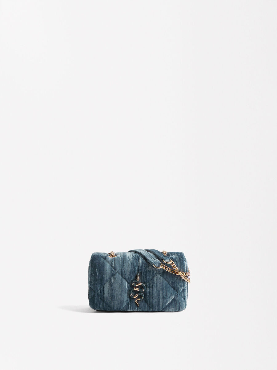 Sac à épaule en velours serpent