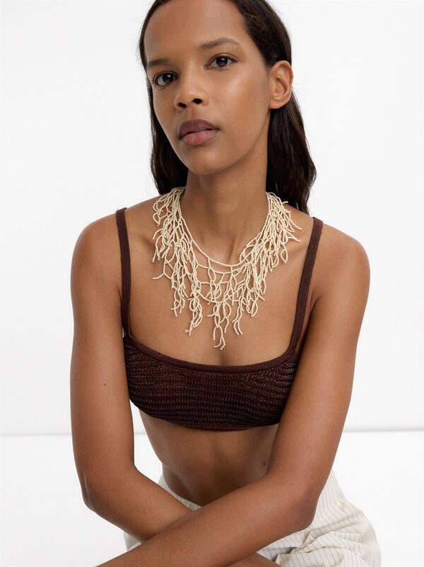 Branch necklace with beads