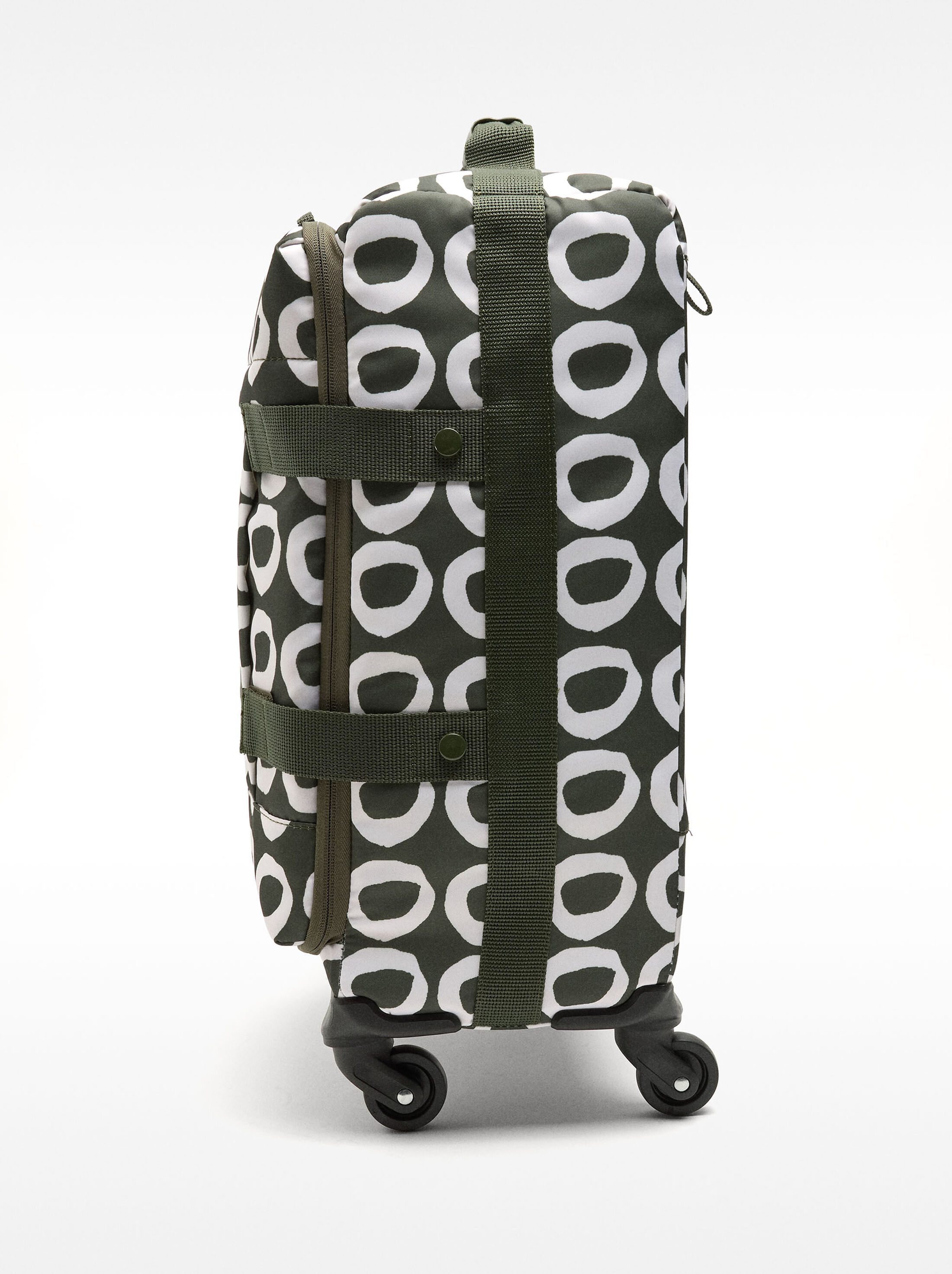 Printed nylon travel trolley image number 2.0