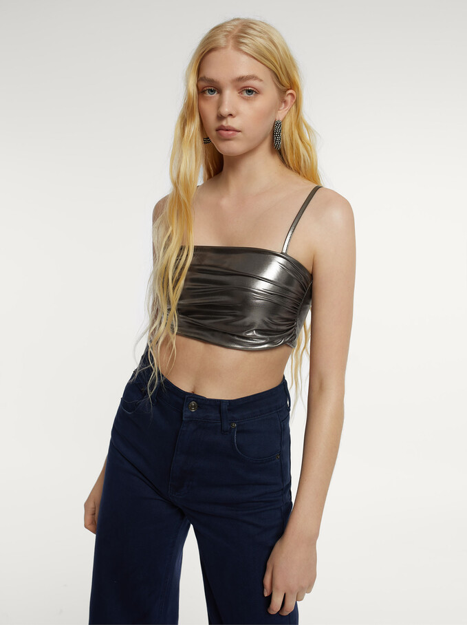 Limited Edition Metallic Top, Silver, hi-res