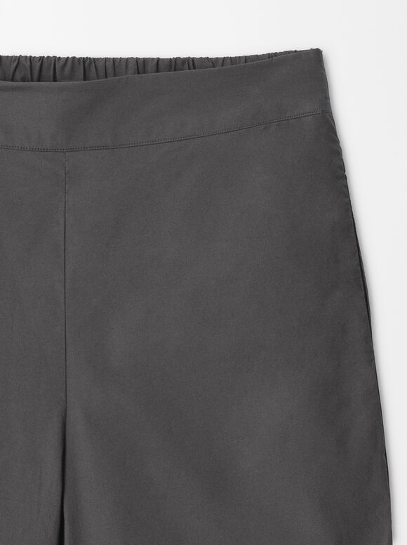 Pantalon  Fluide Avec Taille Élastique, Gris, hi-res
