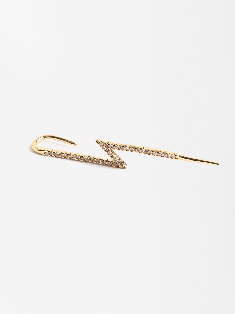 Single pavé ray earring with zirconia 