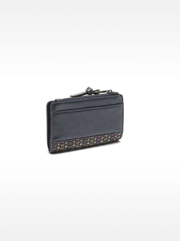 Wallet with multicolour braided design