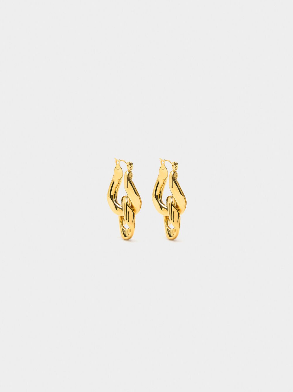 Irregular interlaced hoop earrings – stainless steel
