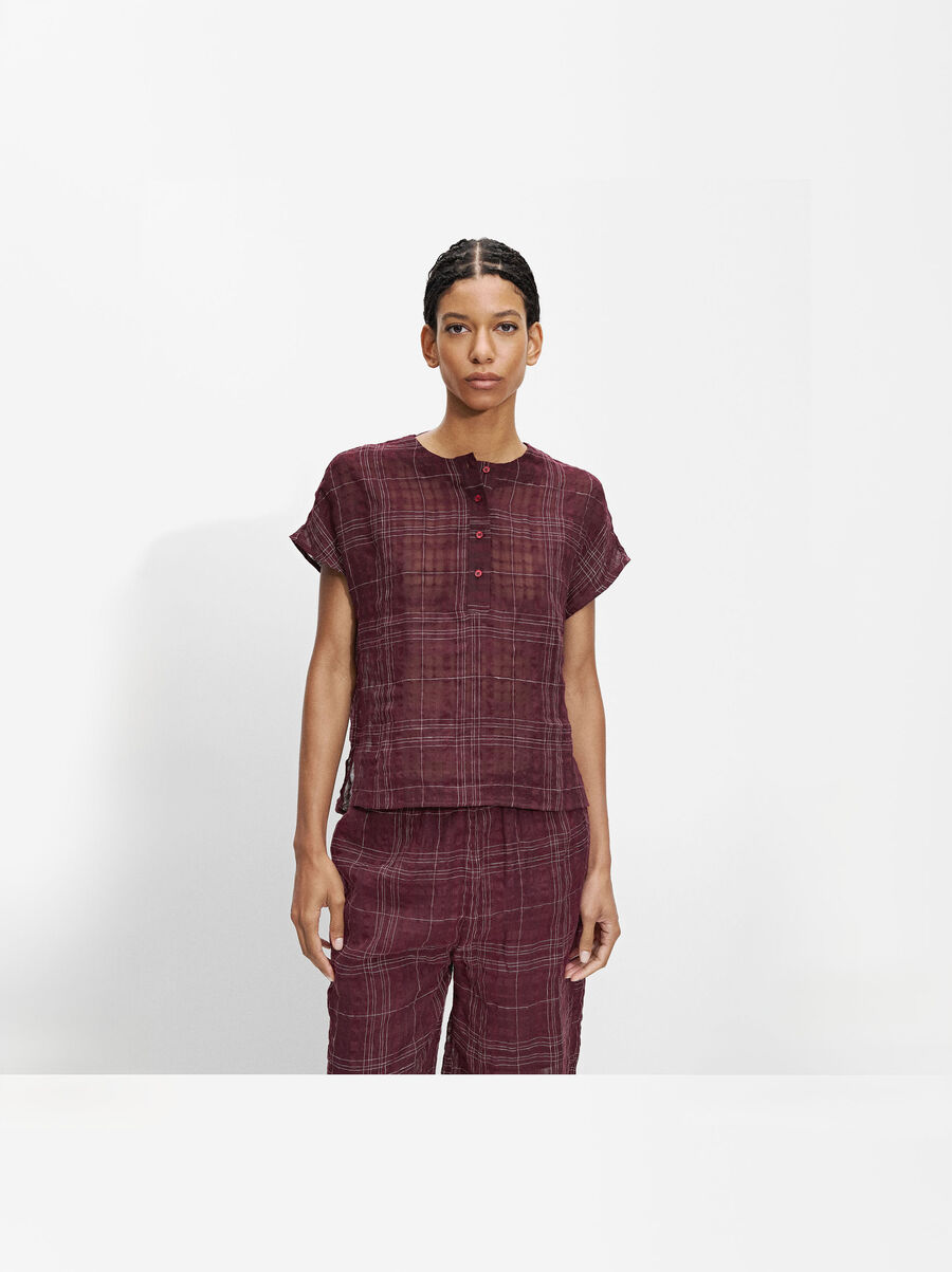 Checked shirt with linen