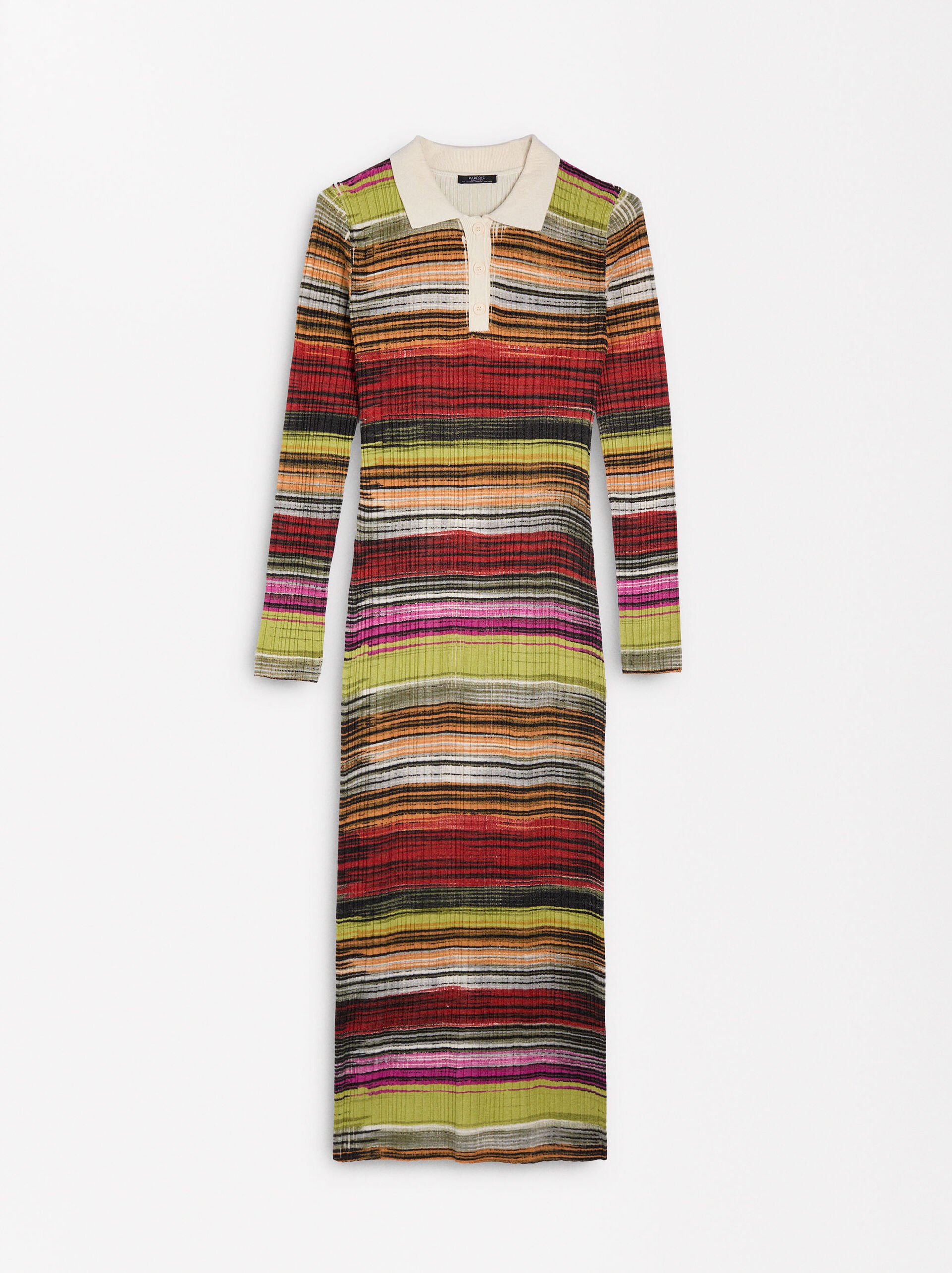 Knit striped dress image number 5.0