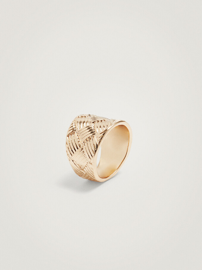 Gold Braided Ring, Golden, hi-res