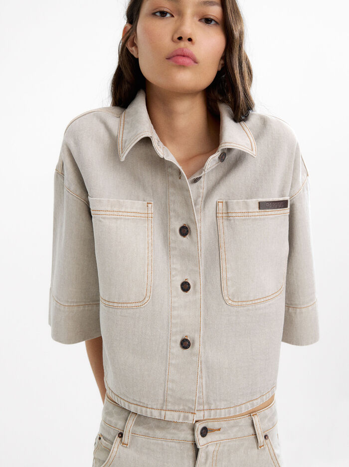 Denim shirt with pockets