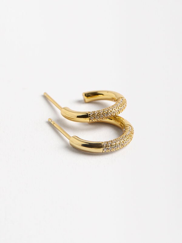 Hoops with zirconias - 925 sterling silver