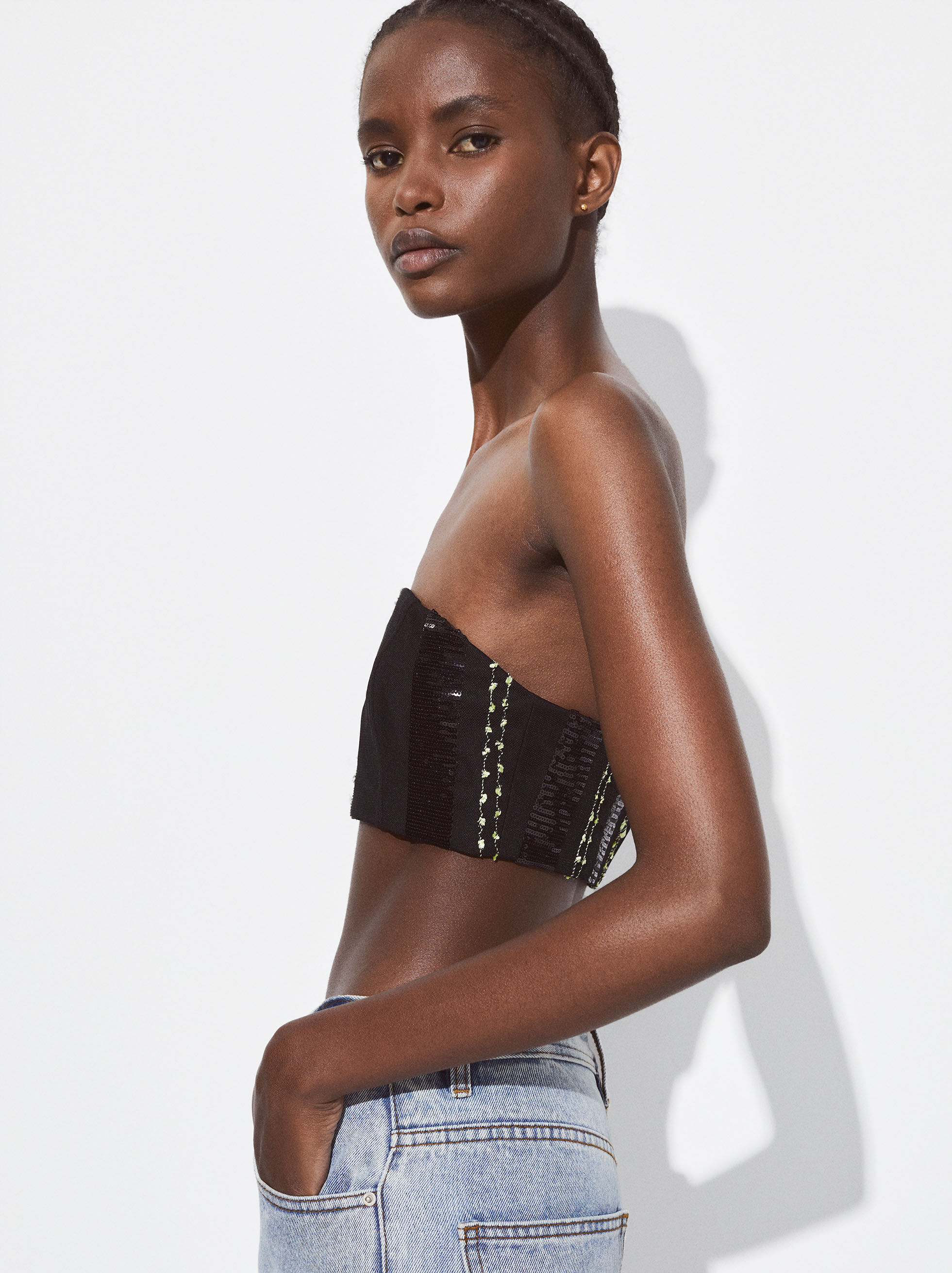 Off The Shoulder Top Black Parfois