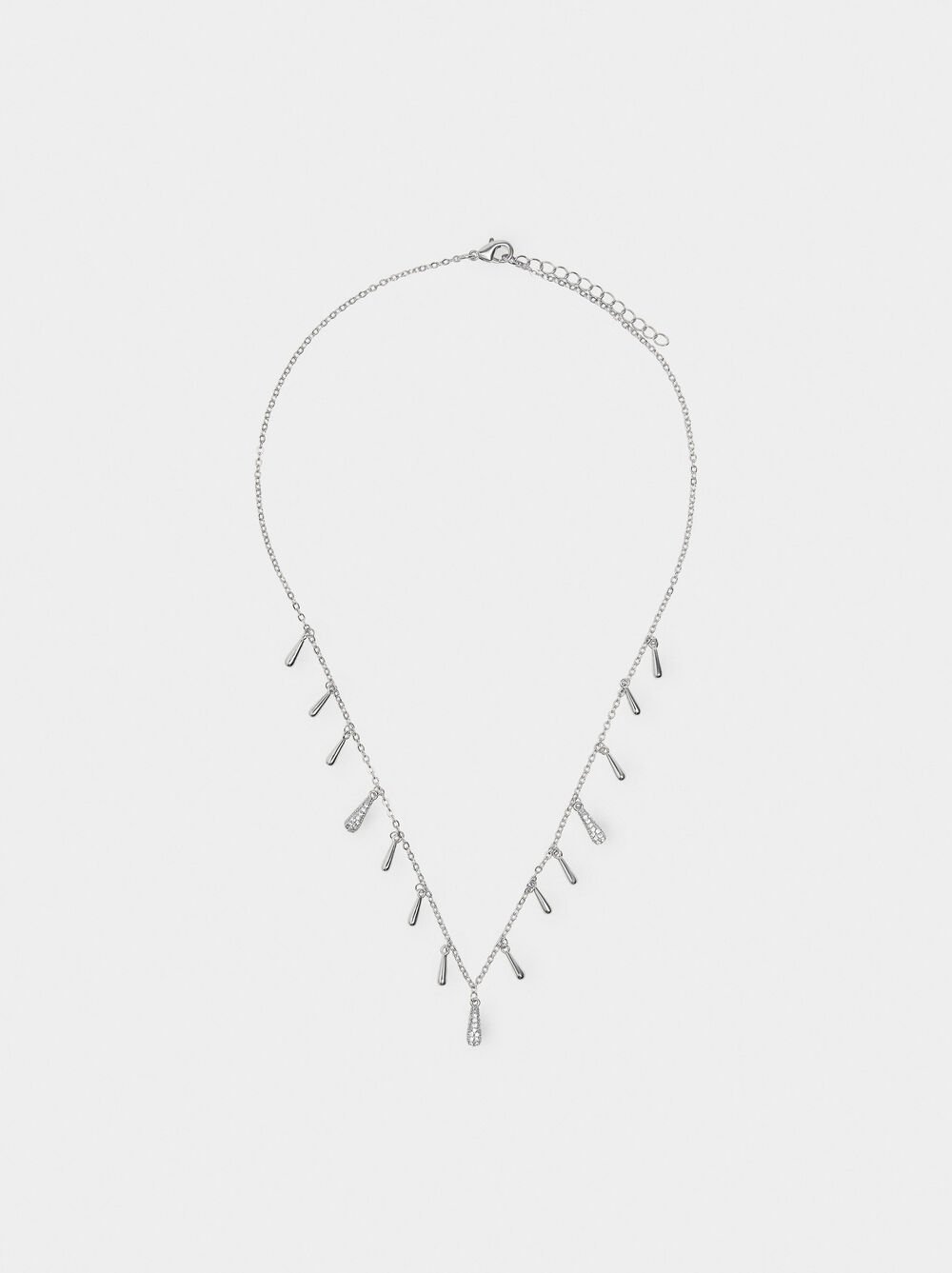 Tear necklace with zirconia