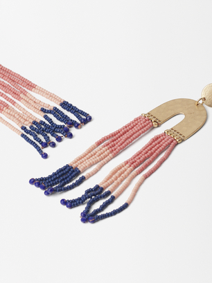 Boucles D'Oreilles Longues Avec Perles, Multicolore, hi-res