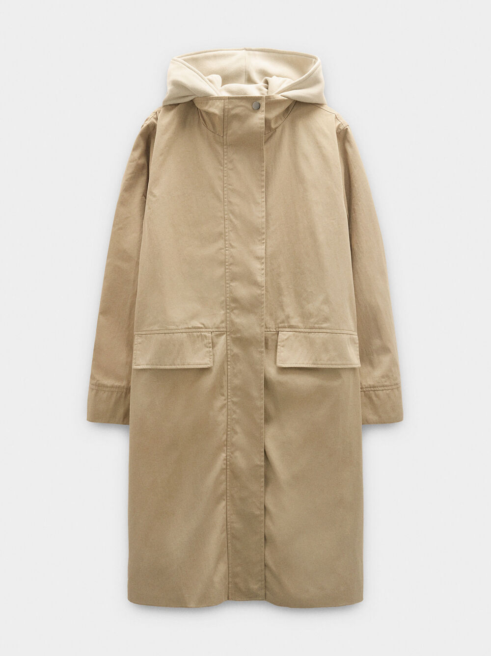 Cotton parka with removable hood