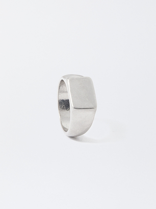 Silver Ring With Matte Effect, Silver, hi-res