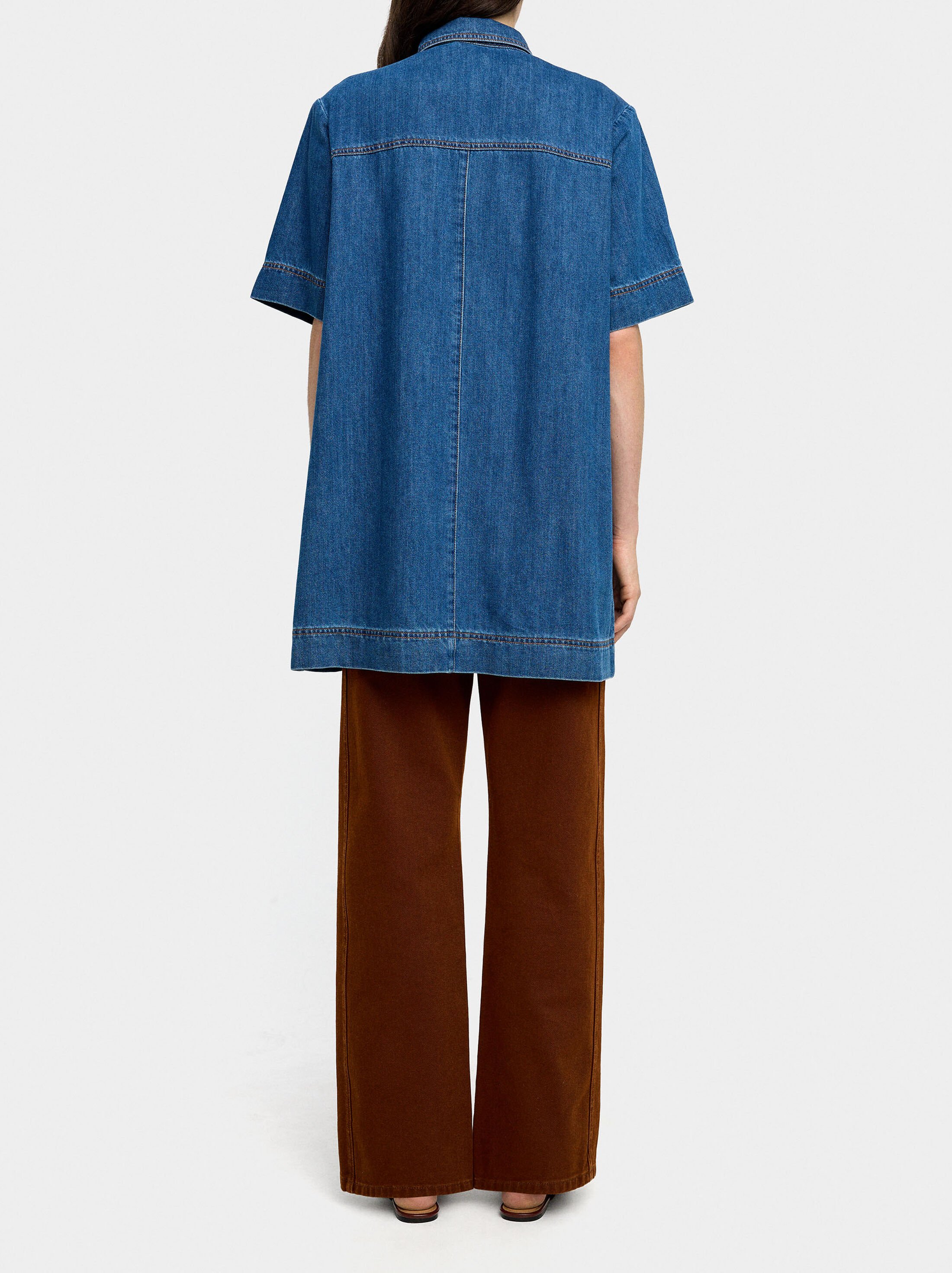 Denim dress with 100% cotton image number 3.0