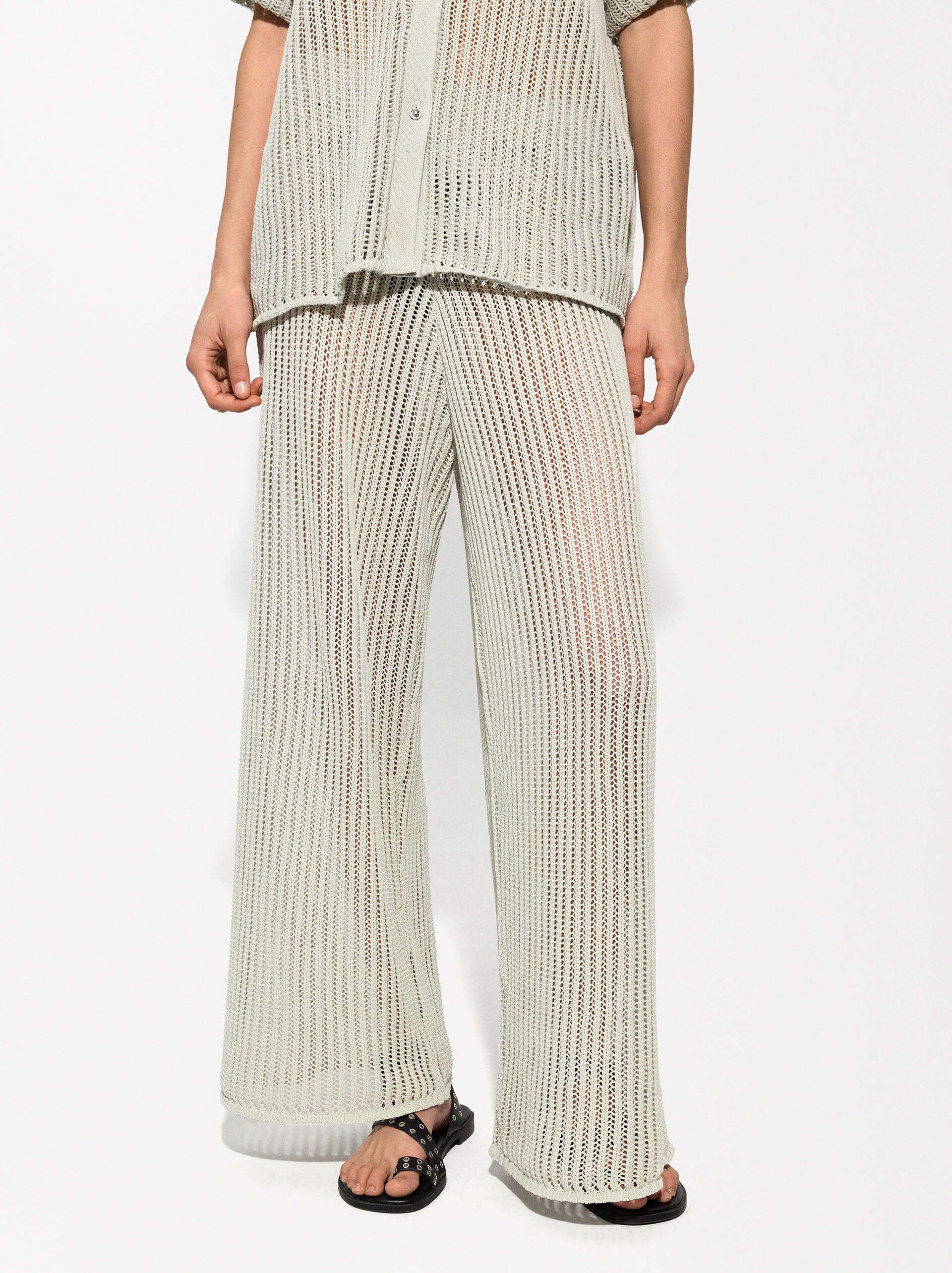 Straight Knit Trousers image number 2.0