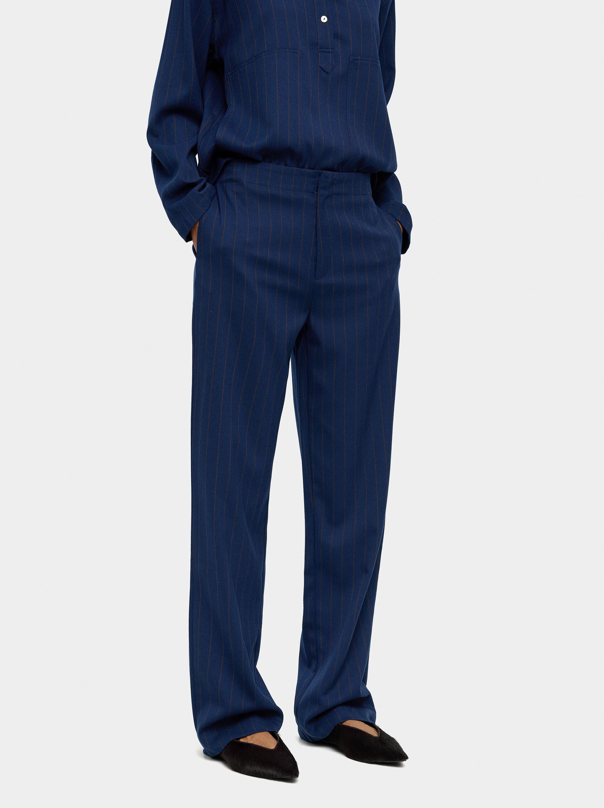 Trousers with pinstripe image number 1.0