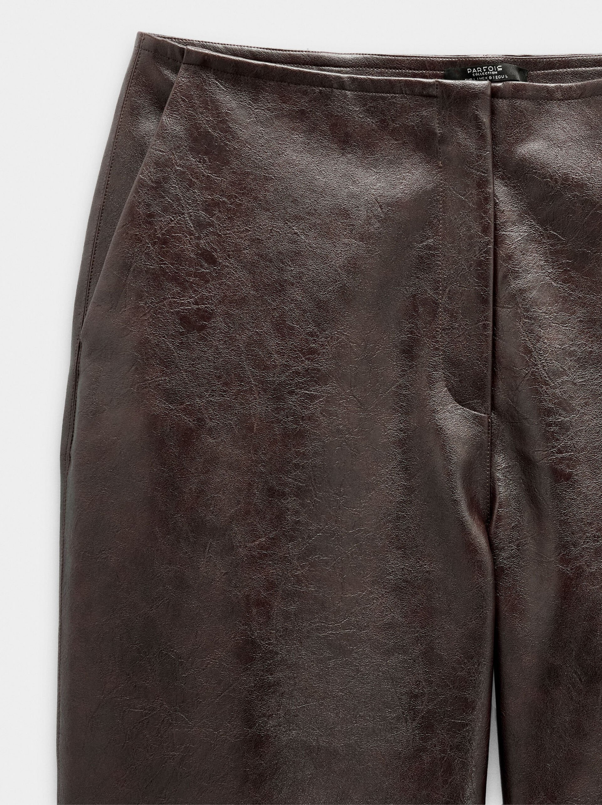 Trousers with leather effect image number 6.0