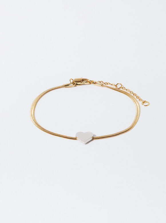 Steel Bracelet With Heart, Multicolor, hi-res
