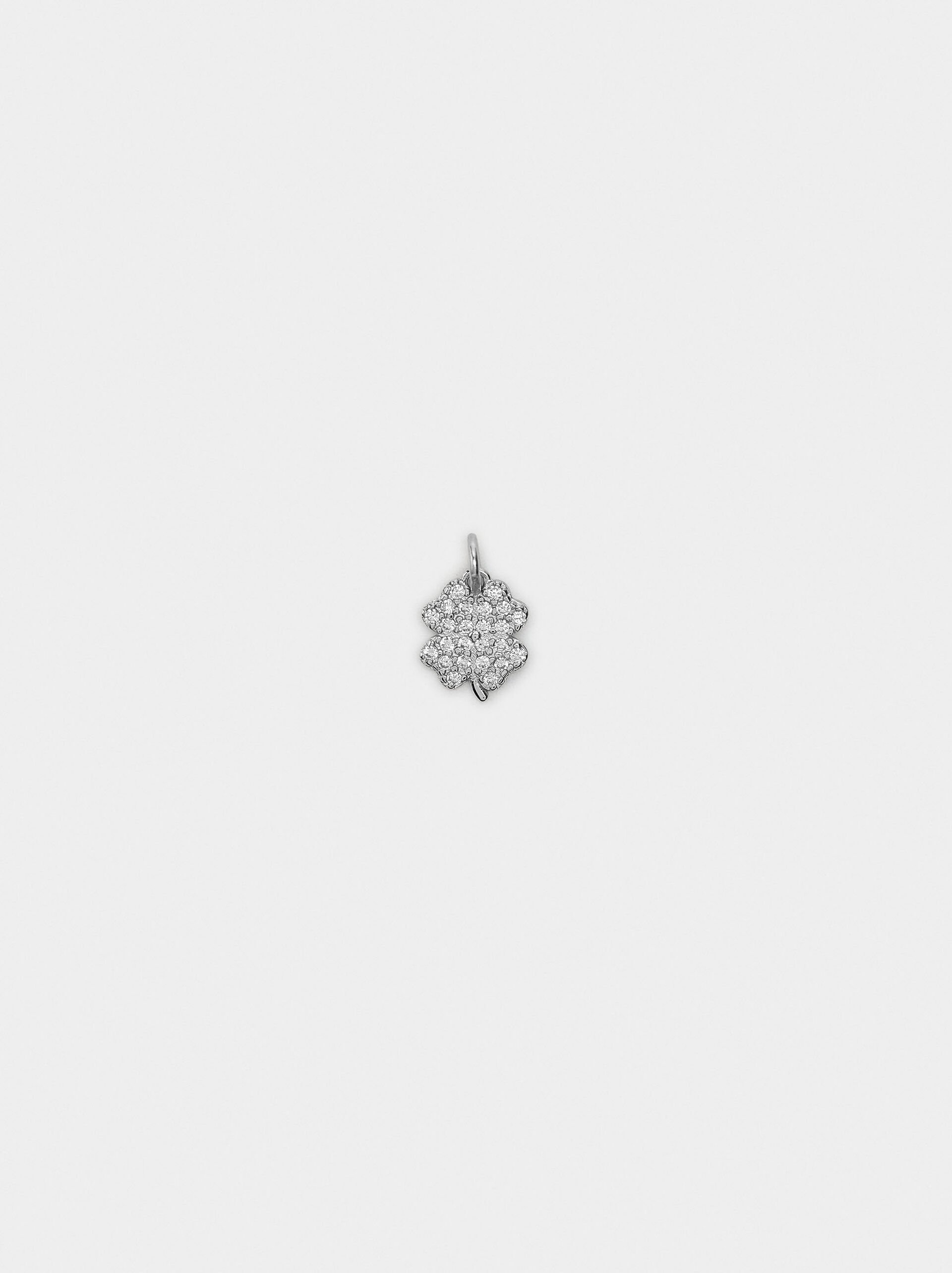 Clover charm with cubic zirconias – 925 sterling silver image number 0.0