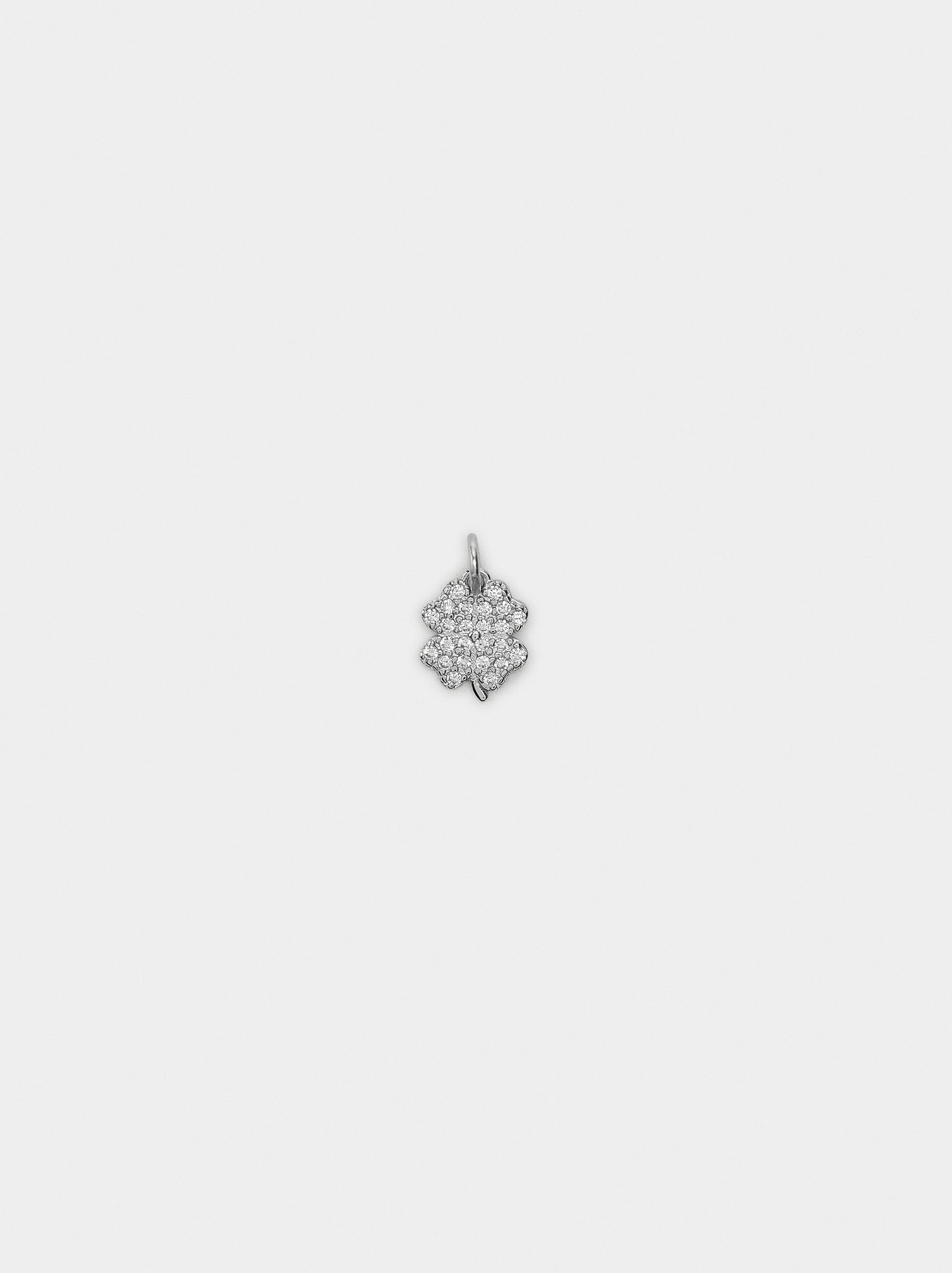 Clover charm with cubic zirconias – 925 sterling silver image number 0.0