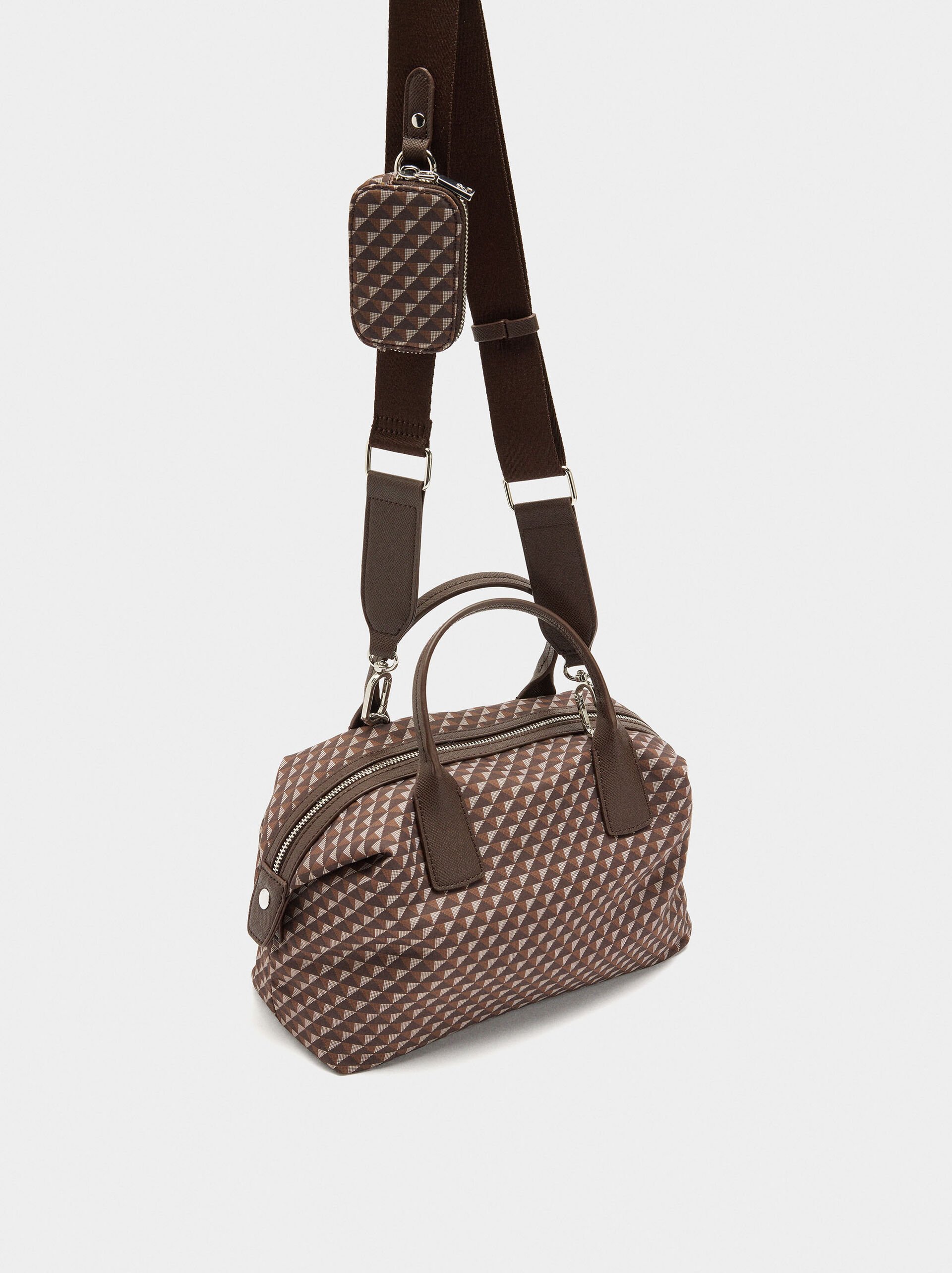 Printed nylon tote bag image number 3.0