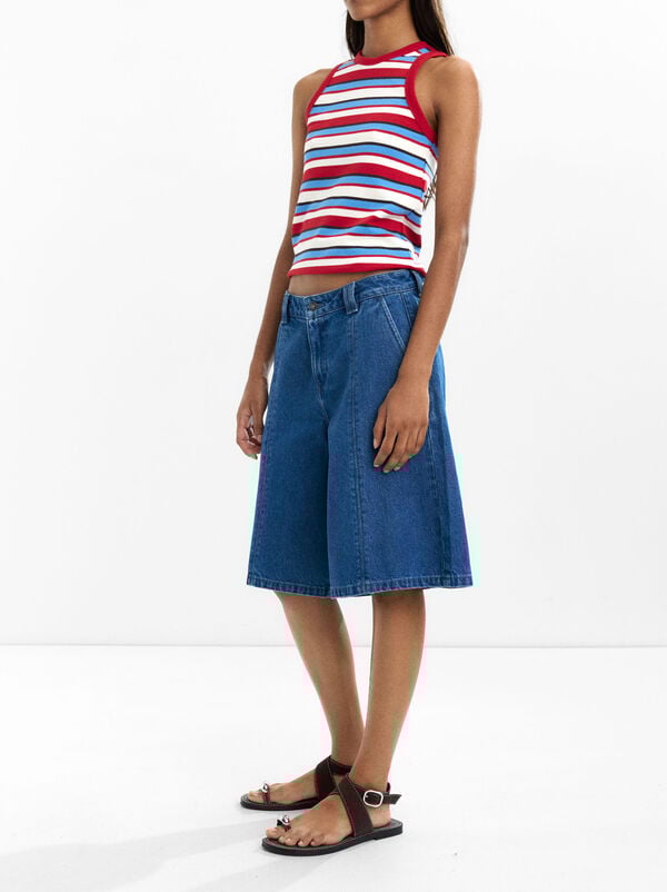 Denim bermuda shorts 100% cotton