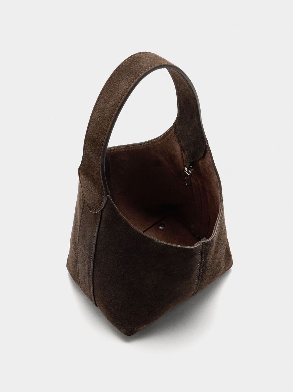 Suede bucket bag