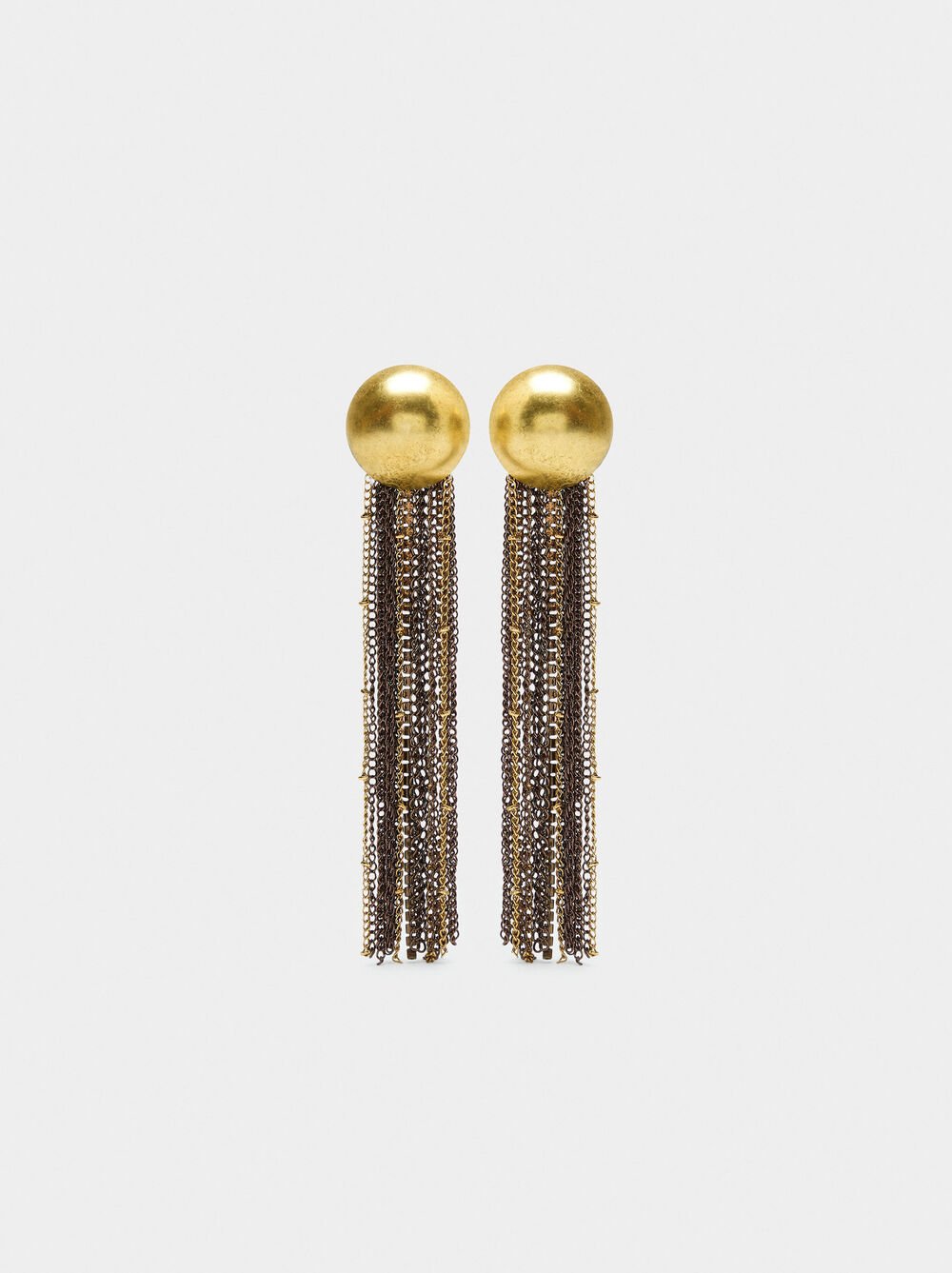 Boucles d'oreilles longues en chaînes et cristaux