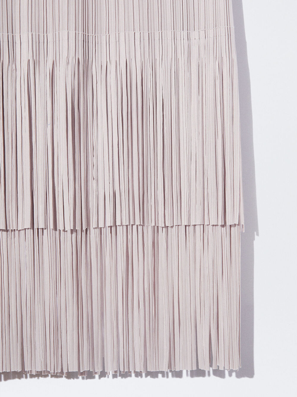 Pleated Skirt With Fringes