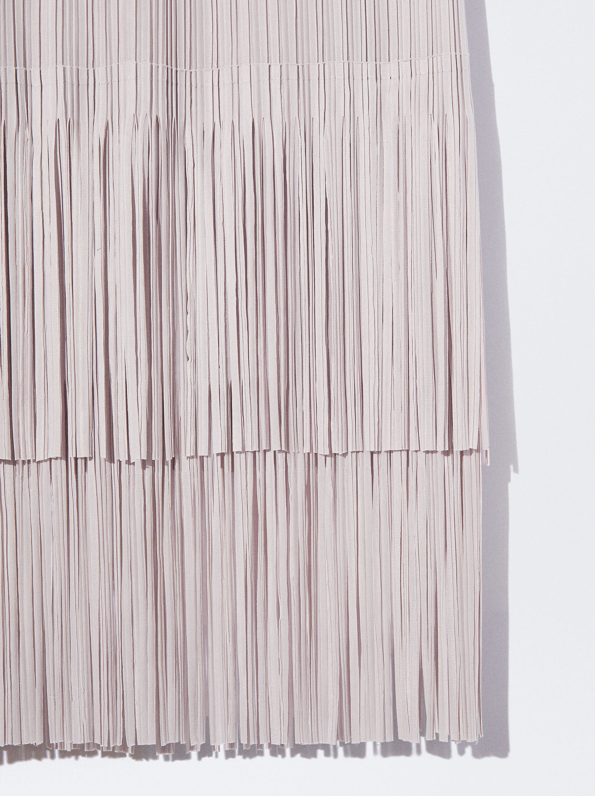 Pleated Skirt With Fringes image number 6.0