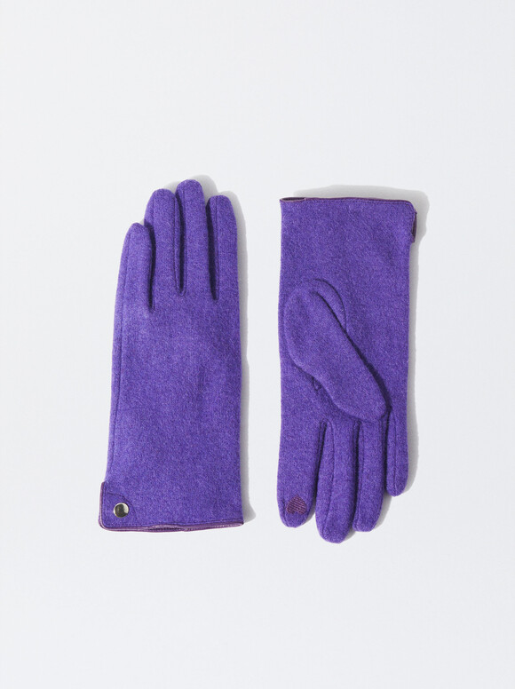 Wool Gloves, Purple, hi-res