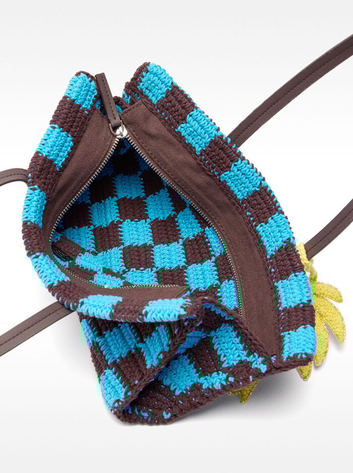 Crochet tote bag with pendant