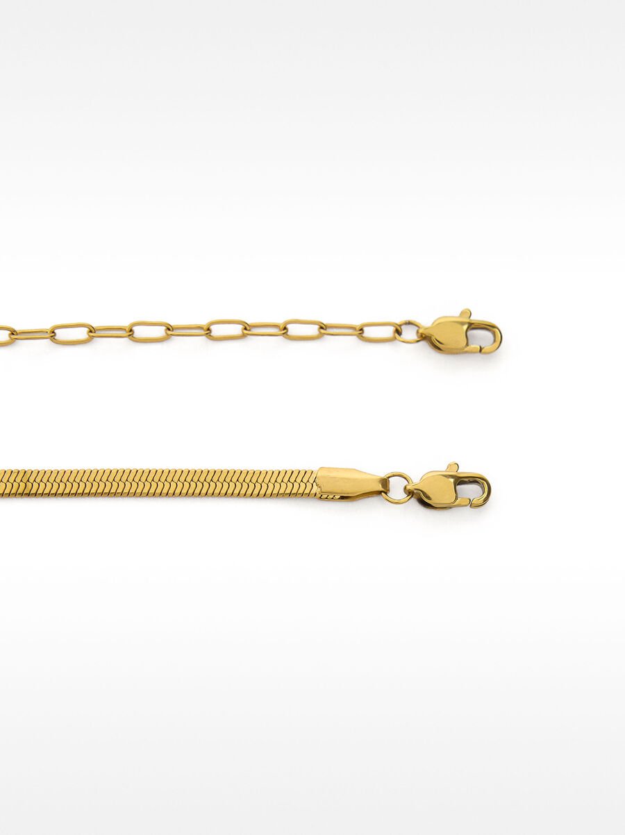 Set de colliers avec pierres et charms - acier inoxydable