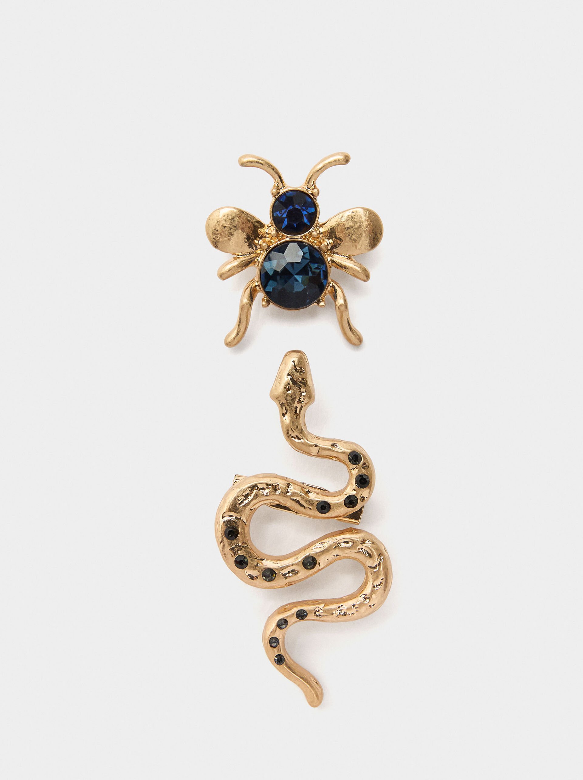 Set of brooches with bee and snake image number 0.0