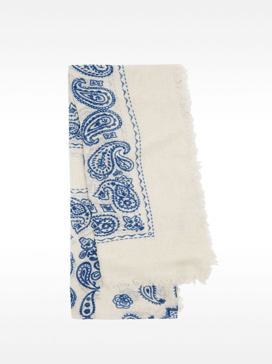 Printed linen scarf