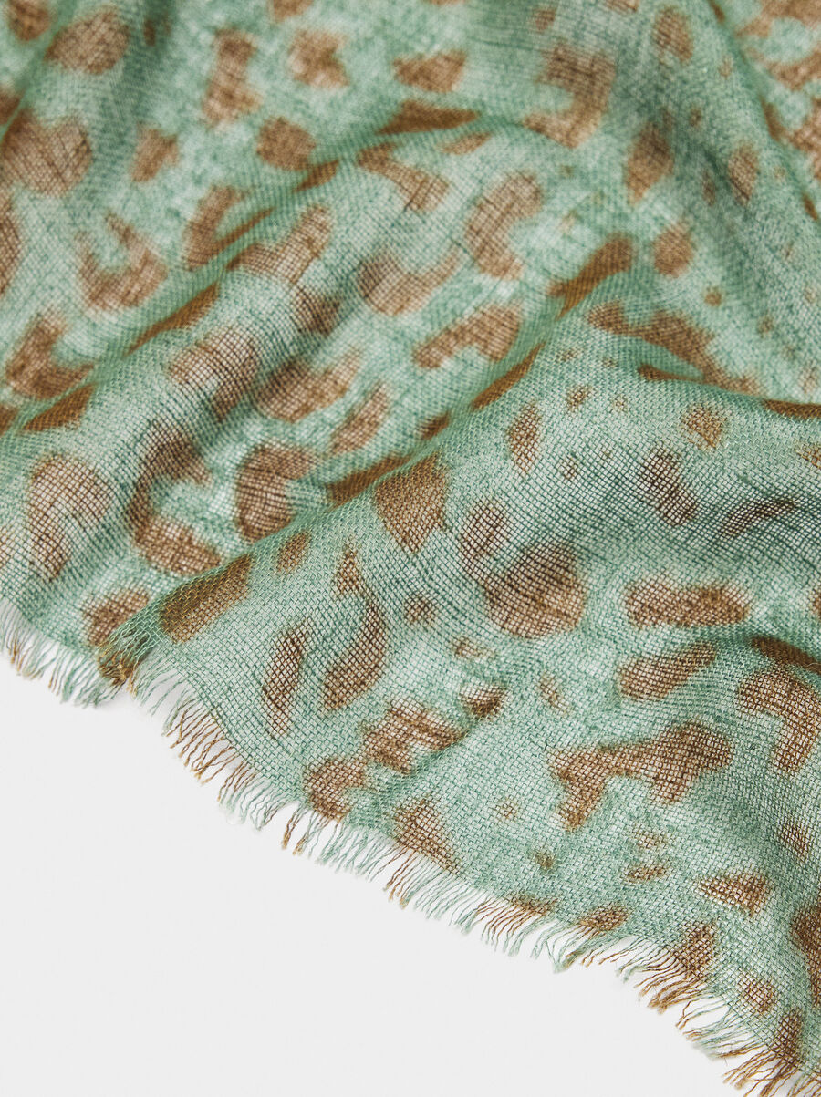 Printed scarf with linen