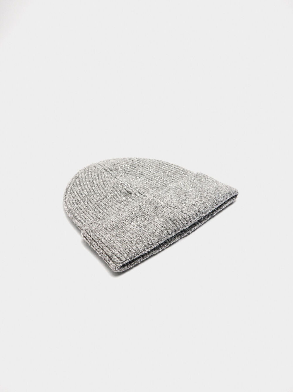 Lurex knit hat with cuff