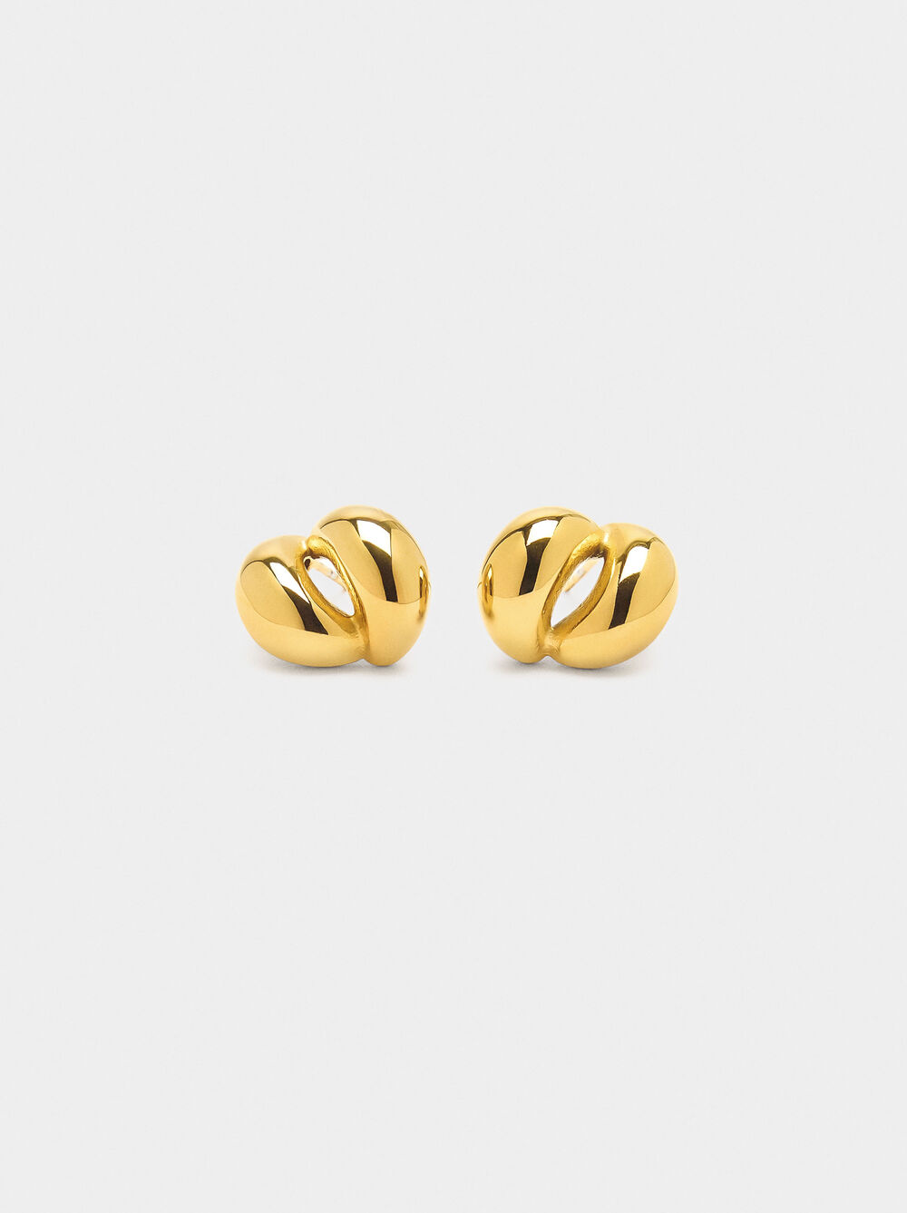 Double-effect earrings – stainless steel