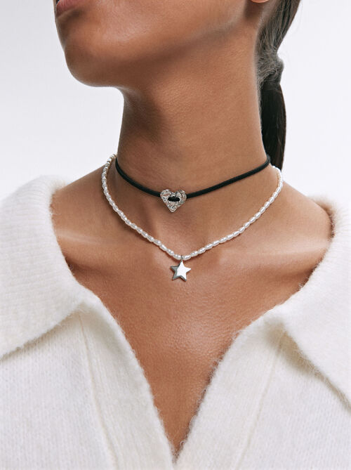 Star And Heart Necklace Set