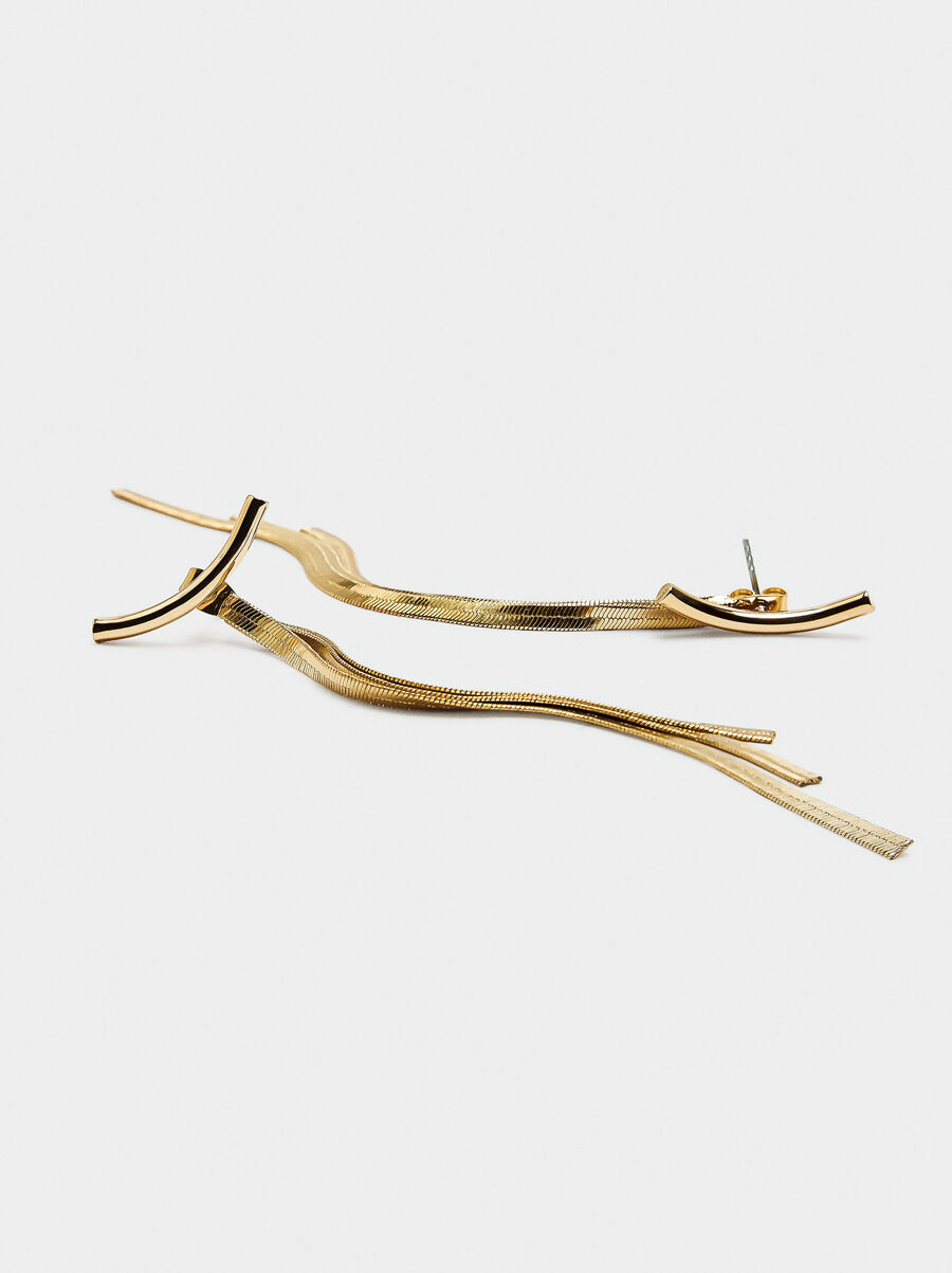 Long earjacket earrings with cascade effect