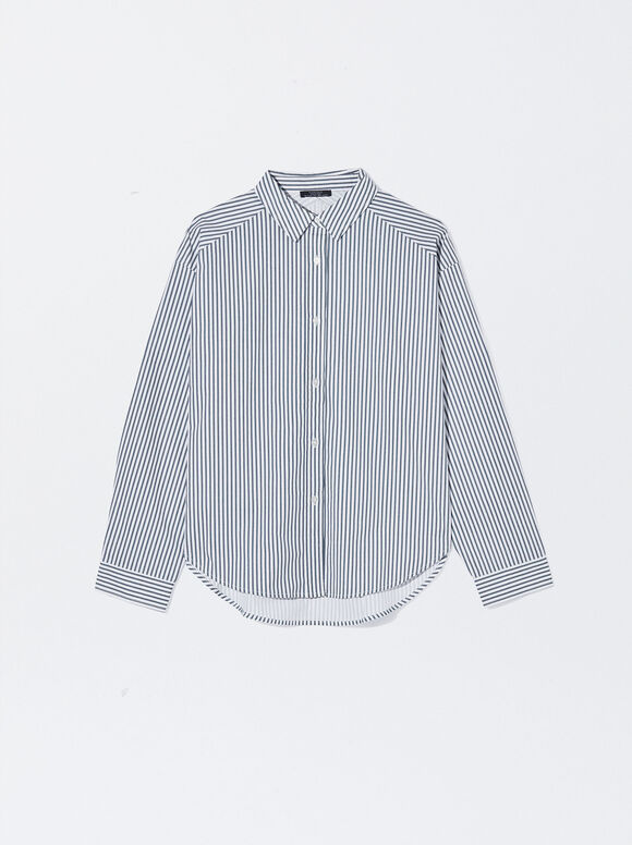 100% Cotton Shirt, Grey, hi-res